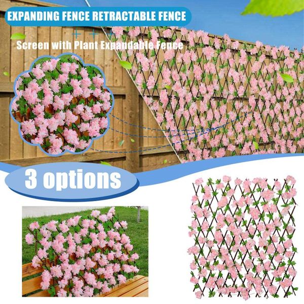 

fencing, trellis & gates retractable artificial garden plant fence privacy screen expandable wood vines climbing frame home decor#g3