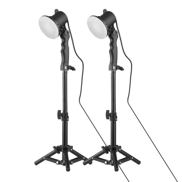 

flash heads 2 professional video led light kit po studio pography lamp 16 beads color temperature 5500k cri 85+adjustable tripod