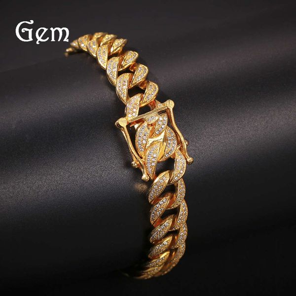 

boutique hip hop 925 silver bracelet color preserving electroplating cuba bracelet cuban bracelet high grade jewelry