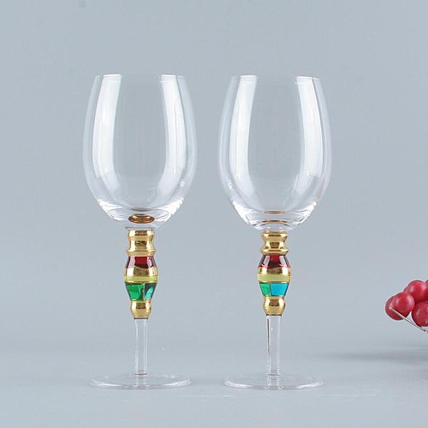 

wine glasses colorful glass cup creative crystal wine glass kitchen bar party drinkware table decoration handsel sponge brush