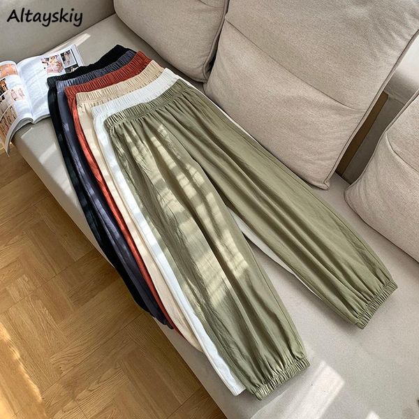 

women's pants & capris women bundle casual solid colorful teenagers loose simple basic cozy females trousers outdoor daily high quality, Black;white