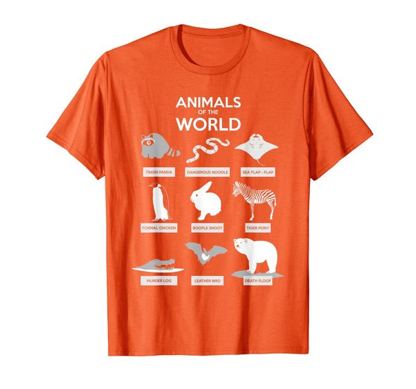 

animals of the world t-shirt | funny wild animals shirt, White;black