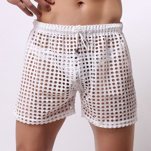 

fashion style breathing gentlemen short broek hollow mesh men casual shorts, White;black