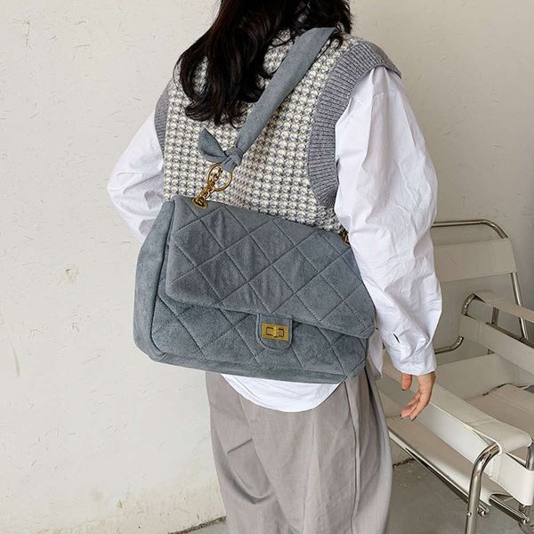 

hbp luxury designerautumn and winter big women's 2020 new fashion large capacity single shoulder net red versatile suede messenger bag