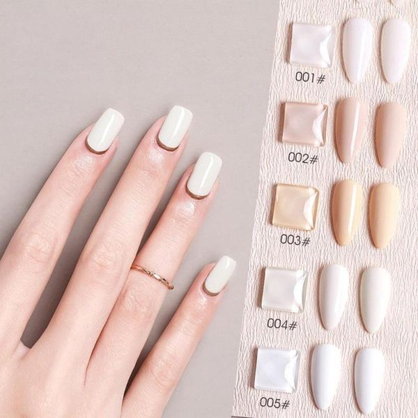 

nail gel 15ml white series color polish quick drying high pigmented natural translucent semi permanent art lacquer for female, Red;pink