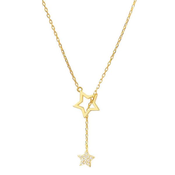 

pendant necklaces golden cross stars zirconia chain necklace shiny star pendants for women gift fine jewelry, Silver