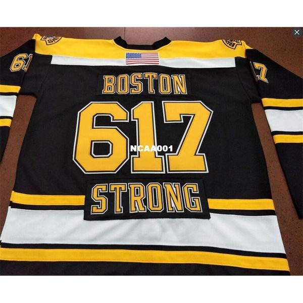 

bruins boston #617 strong jersey sz s-xxxl embroidery jerseyor custom any name or number hockey jersey, Black