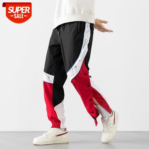 

hip hop streetwear sport spring autumn rock black red men's pocket pants fashions joggers casual skateboard trouser #5n0d