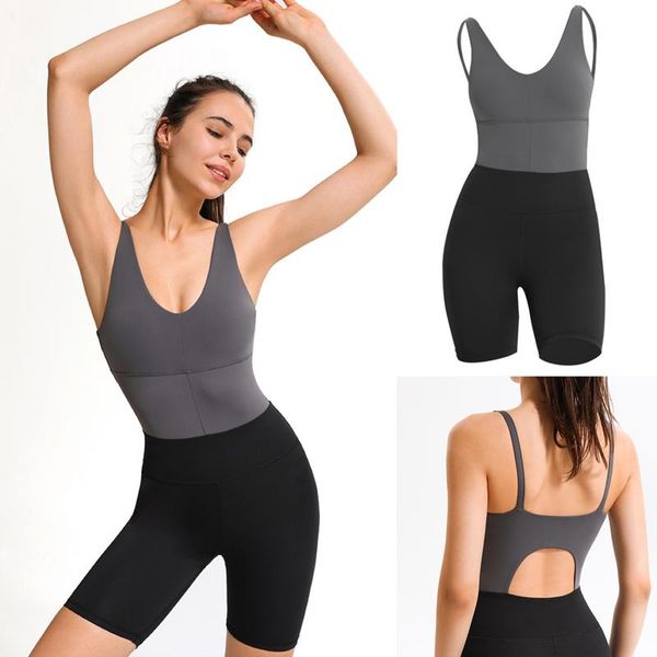 

yoga outfit one piece set women summer jumpsuit sports sets shorts sportsuit running workout outfits fitness gym clothing sportswear