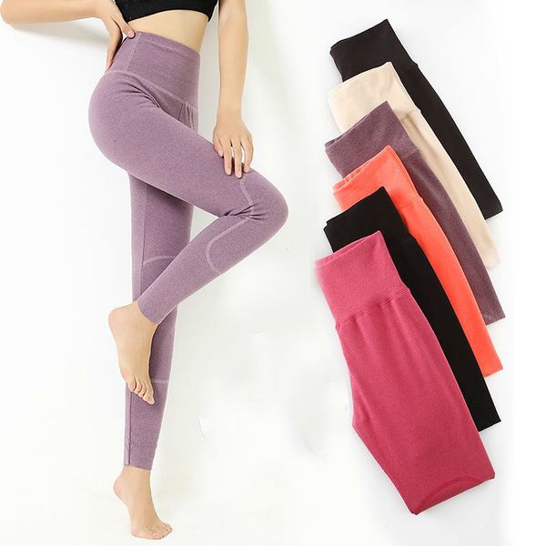 

2021 new women spring autumn high waist warm lined pantyhose female stretchy slim ny tights thermal underwear pants l431xs8a, Black;pink