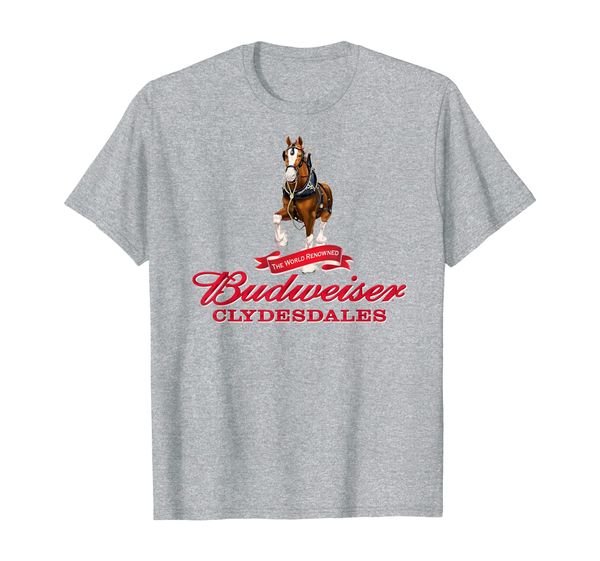 

budweiser 'the world renowned clydesdales' t-shirt, White;black