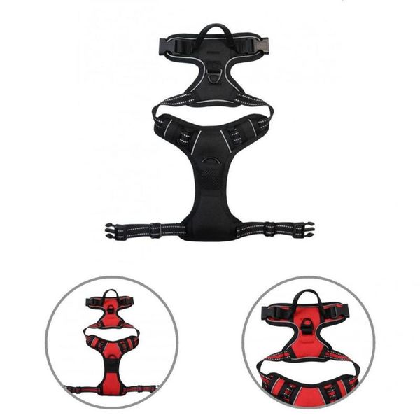

dog collars & leashes pet chest strap firm polyester reflective air mesh for training harness vest