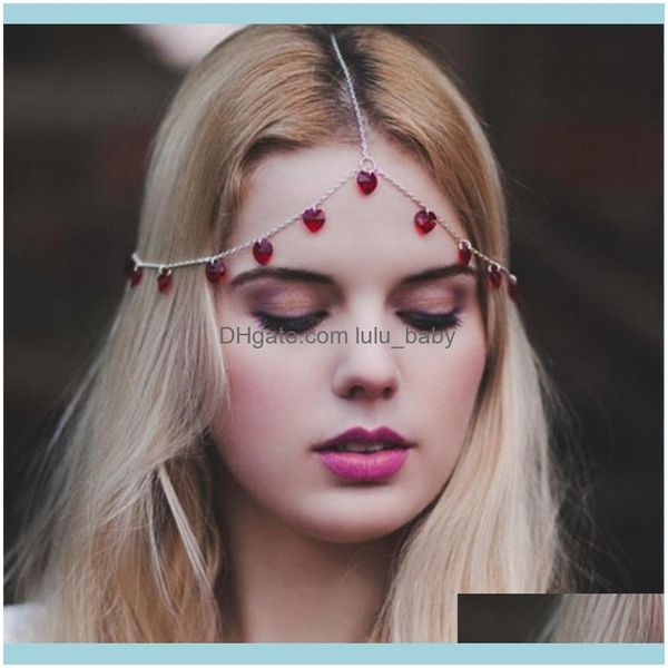 Fasce Jewelryarrival Summer Style Sweet Love Hearts Nappa Catena Head Piece Band Gioielli per capelli bohémien per le donne Drop Delivery 2021 Olir