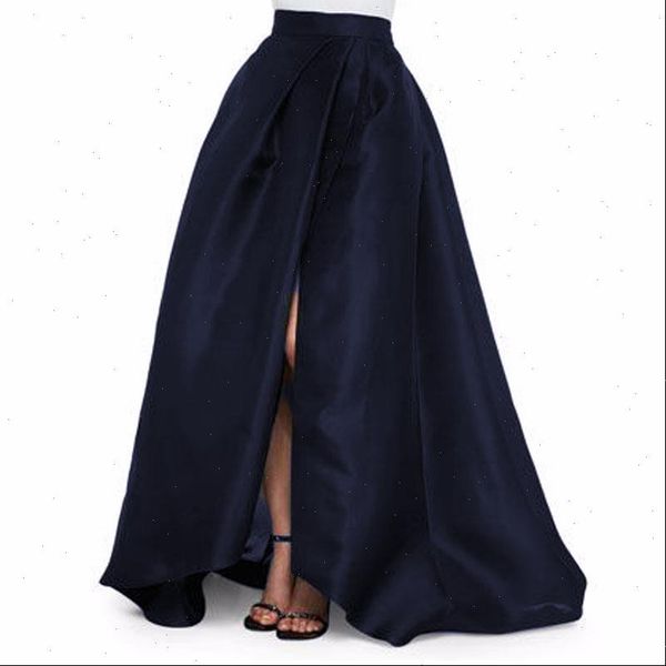 

new arrival 2021 black color high split satin skirts for women to formal party fashion floor length skirt zipper custom made