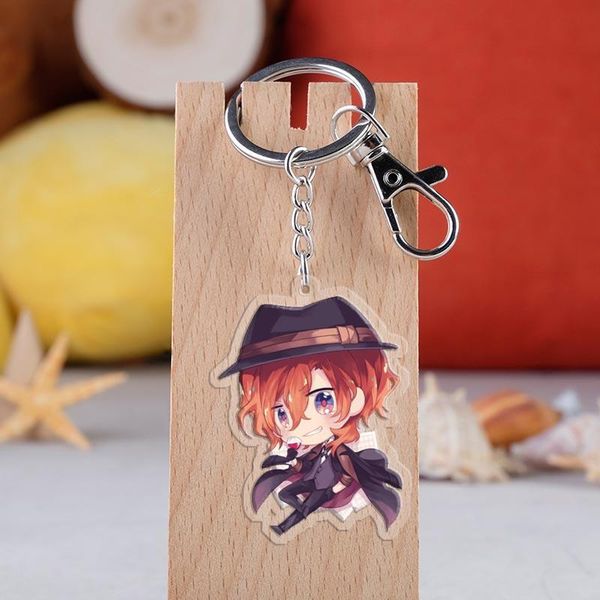 

keychains anime acrylic key chain pendant bungo stray dog 6cm keyrings, Silver
