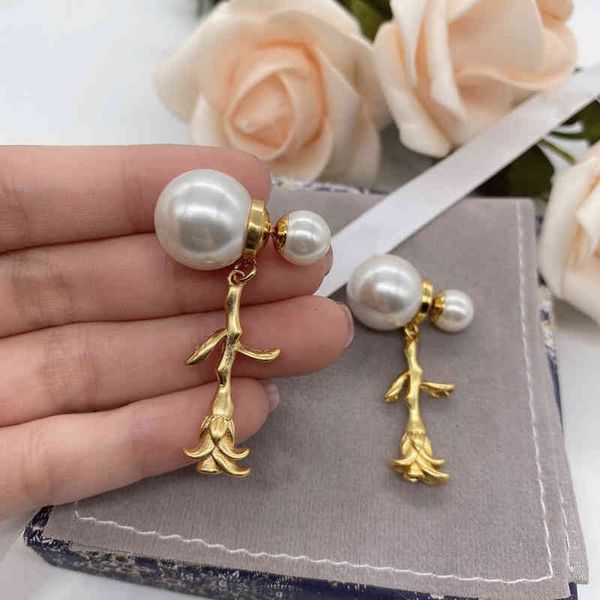 

earrings charm studdijia rose pearl temperament fashion jewelry ins net red same gift, Golden