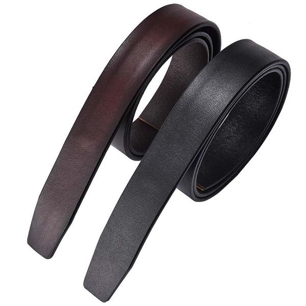 

belts fashion mens belt strip luxury 3.5cm cow genuine leather automatioc buckle waist strap for men (only strap) 110-125cm, Black;brown