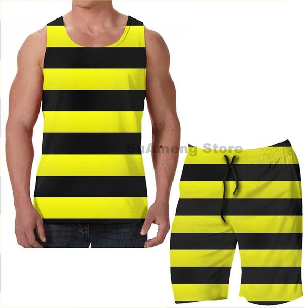 

men's tracksuits summer funny print men tank women beach shorts sets fitness vest, Gray