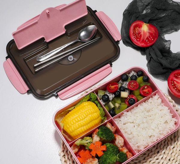 

student lunch box sealed with 1400ml four compartment colorful