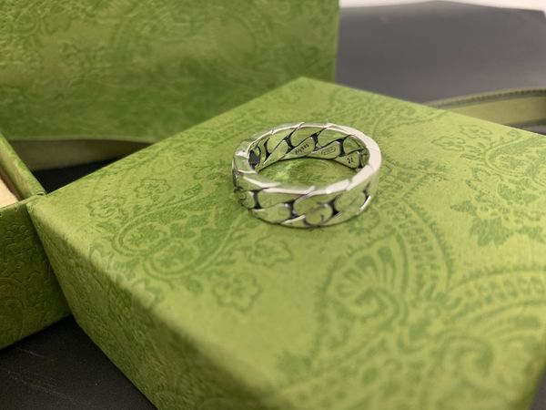 

GU Home Luxury Designer letter Double G chain Midi Ring trend new fashion mens and womens universal couple gift European American versatile, Silver