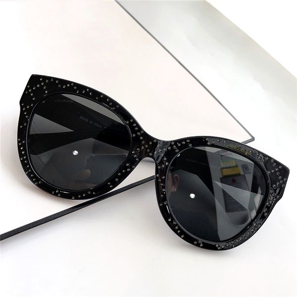 

new fashion women designer sunglasses 5420 retro plank inlaid diamond design glasses dark gray polarizer uv400 protection come with box, White;black
