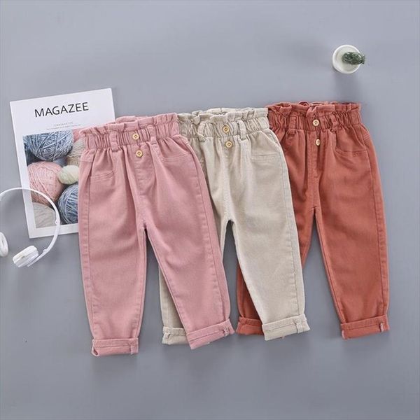 

2 8y spring summer solid color carrot slacks children knee length pants for boys girls harem kids child, Blue