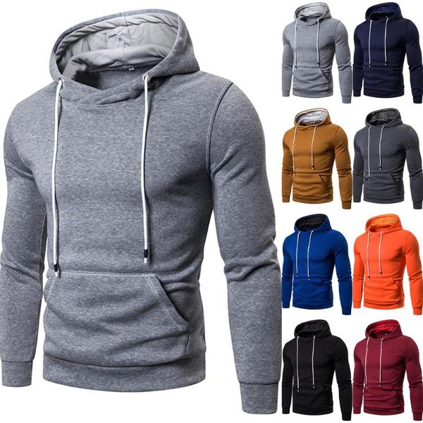 

men's hoodies & sweatshirts debracat drawstring pullovers big pockets men long sleeve solid hooded hoodie sweatshirt casual sport pullo, Black