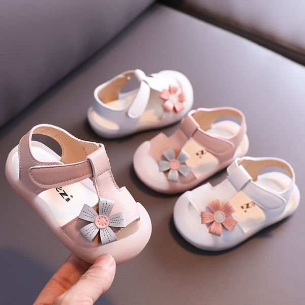 

summer 2021 girls sandals new princess shoes baby toddler shoes korean little girl cute flower soft non-slip bottom sandals, Black;red