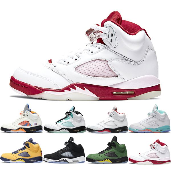 

5 5s men basketball shoes raging bull alternate bel-air anthracite fire red silver tongue trainers sports sneakers outdoor with box classic