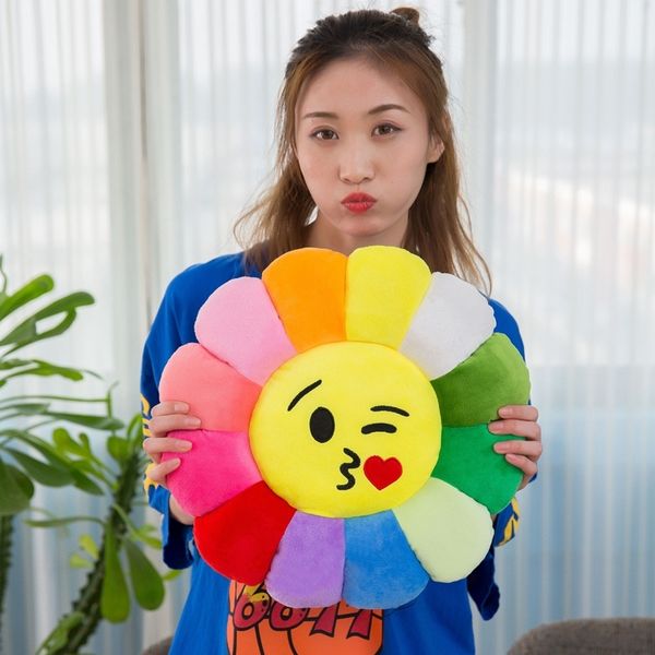 

sunflower pillow plush toy cute doll vx expression bag bed cushion sofa office