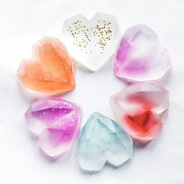 

craft tools 3d diamond love heart dessert cake silicone mold mousse baking pastry decoration handmade crystal resin candy moulds