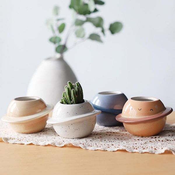 

planters & pots 2021 style mini planet shape garden ceramic succulent bonsai flower pot office home deskbalcony yard decor