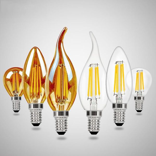

bulbs retro edison c35 led filament bulb e14 c35l g45 e27 light 220v 2w 4w 6w antique vintage glass lamp