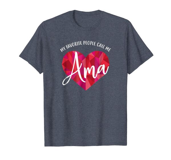 

favorite people call me ama shirt low poly heart gift, White;black