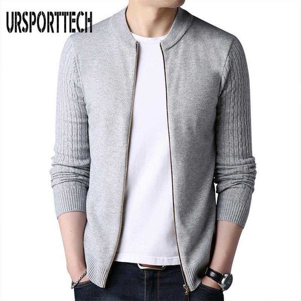 

ursporttech cardigan sweater men jacket zipper pullover sweater coats male casual knitwear thin sweatercoats plus size -xxxl 210528, White;black
