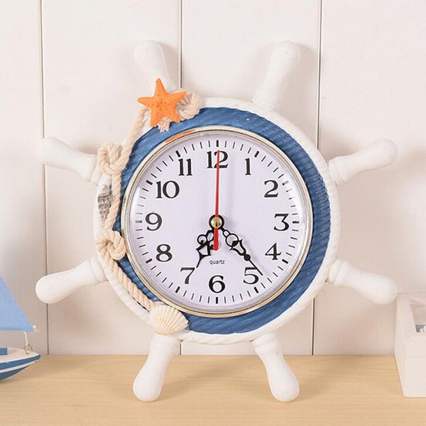 

wall clocks mediterranean clock with rope decor ticking silent decoration (random color)