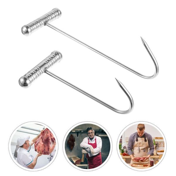 

hooks & rails 2 pcs stainless steel hook utility t shaped hanging ham hanger