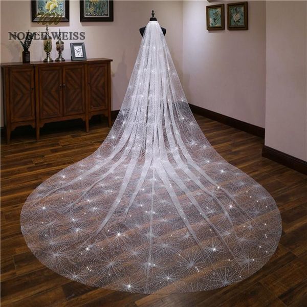 

bridal veils noble weiss one layer 3 meters width wedding veil cathedral customize style party with comb, Black