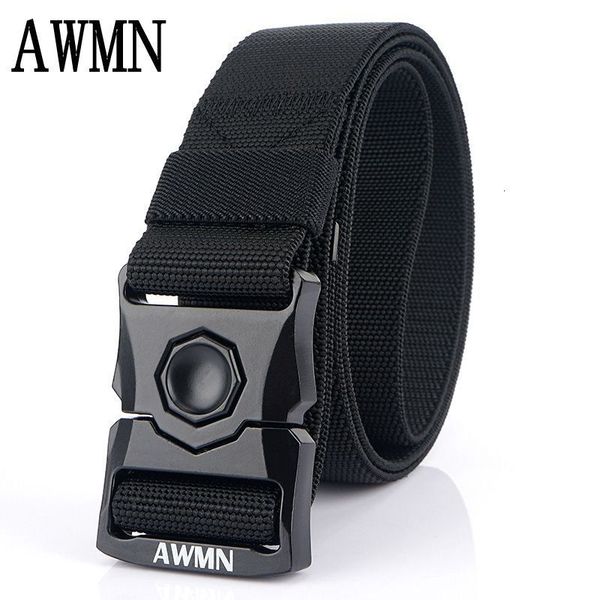 

durable fashion the felt 2021 men's elastic belt outdoor tactical buckle, Black;brown