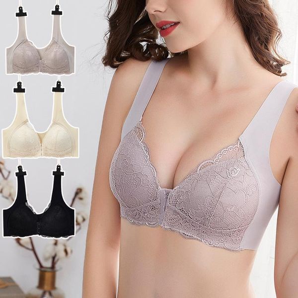 

bras front buckle breast-feeding no rims large lace lingeries women vest sleep plus size 5xl bralette women's underwear, Red;black