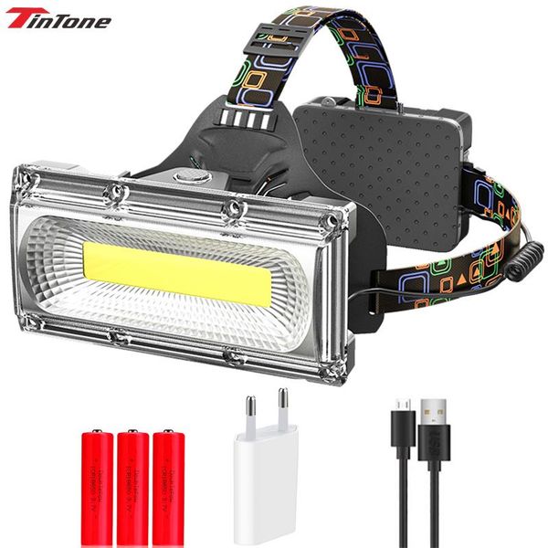 

led headlamp cob light rechargeable super outdoor led long-range miner outdoor