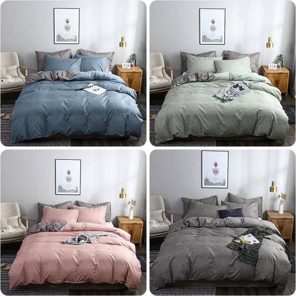 

bedding sets nordic plain sanding king size set  soft skin-friendly duvet cover double bed home quilt covers pillowcases