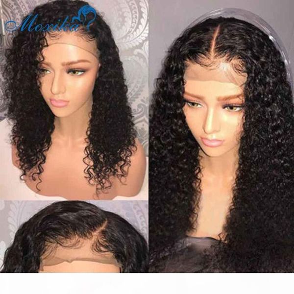 

moxika 13x6 water wave lace front wig pre plucked peruvian wigs remy lace front human hair wigs with baby hair for black women, Black;brown