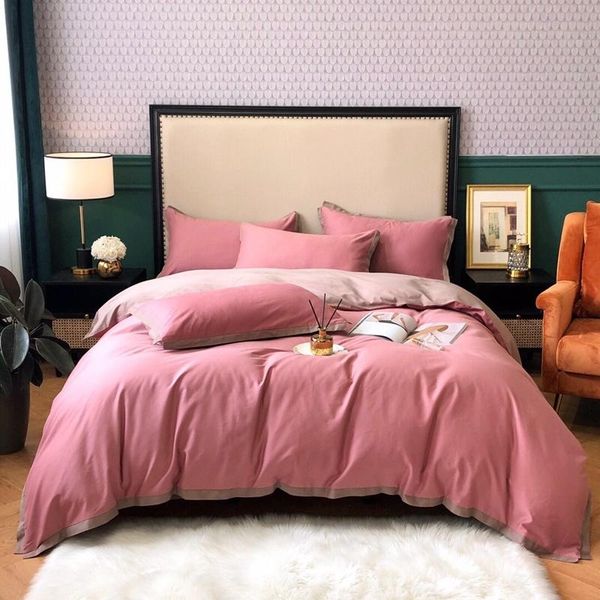 

bedding sets michiko home textiles modern simple solid color quilt cover sheet pillowcase pure cotton double bed four piece set