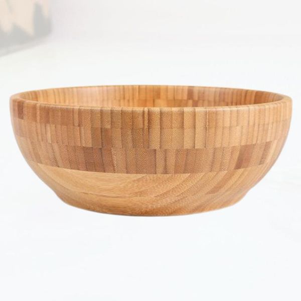 

bamboo bowl simple durable children salad storage tableware bowl for home (large size)