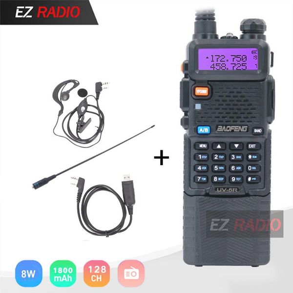

upgrade 8w baofeng uv-5r 3800mah walkie talkie 10 km tri power dual band uv5r portable ham radio 10 km uhf vhf radio uv5r