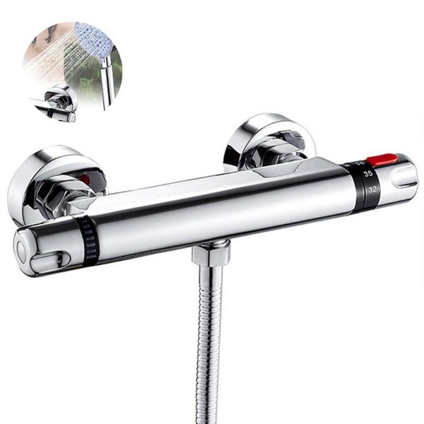 

bathroom shower sets 1 pcs thermostatic control valve bottom faucet wall mounted and cold mixer tap brass bath bathtub