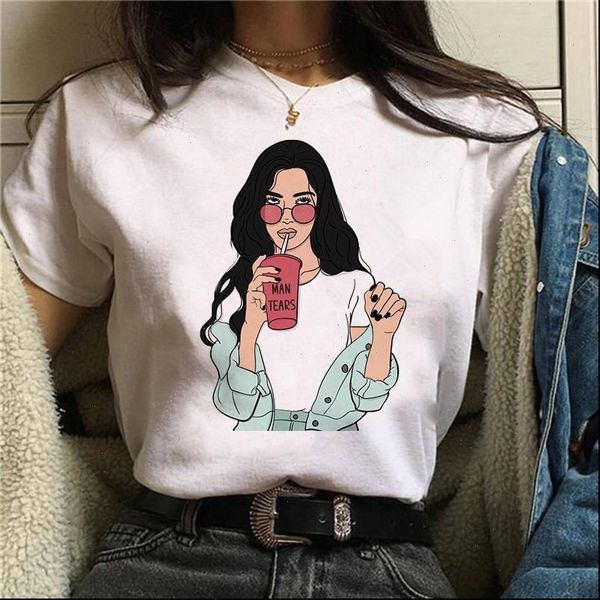 

feminists harajuku t shirt women feminism grl pwr ullzang t shirt girl power 90s printed cotton tshirt tees female, White