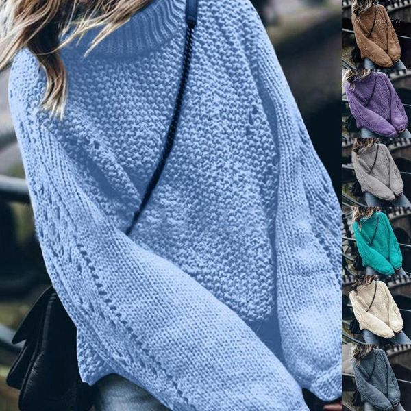 

women's sweaters solid color half high collar knitted sweater autumn winter hollow out long sleeve pullover loose basic knitwear jumper, White;black