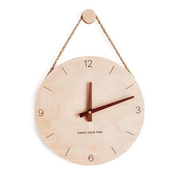 

wall clocks creative nordic wood clock modern silent japanese style home decor living room relogio de parede gift fz906